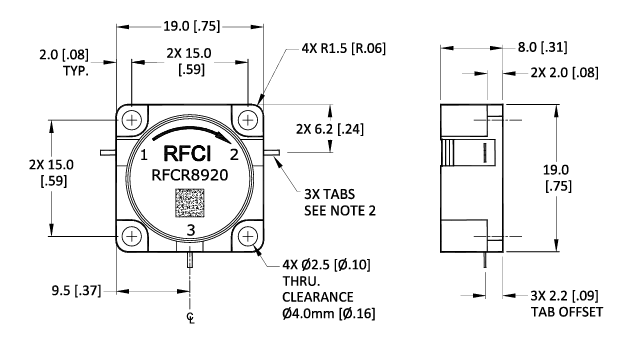RFCR8920 RFCI環行器5GHz至10GHz RFCR8920 RFCI環行器5GHz至10GHz