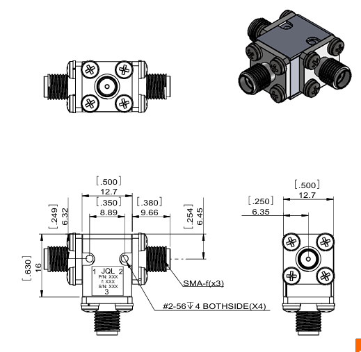 JCC12K0T18K0S1R Ku波段同軸環(huán)形器12-18GHz JQL Technologies